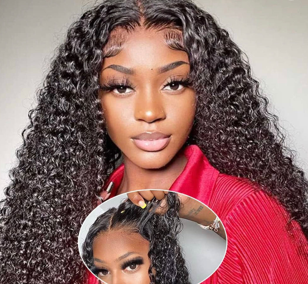 Lala Hair Go Glueless Wig for Beginners Wigs Glueless Wigs Human Hair Pre Plucked Deep Wave Lace Front Wigs Human Hair Upgraded No Glue 4X4 Closure Wigs Human Hair for Women with Baby Hair 20 Inch