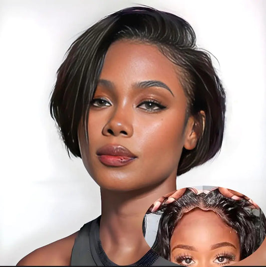 Lala Hair Pixie Cut Wig Human Hair Straight 13X4 HD Lace Front Wigs Wear and Go Glueless Wigs Human Hair Pre Plucked Pre Cut Short Wigs for Women Human Hair Frontal Wig Human Hair Natural Color