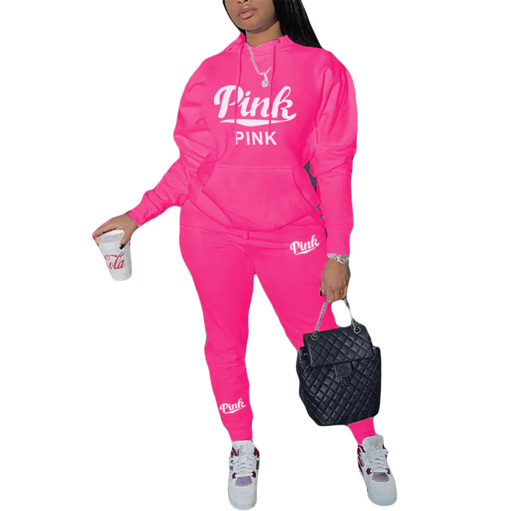Casual Pink Sweatshirt Set