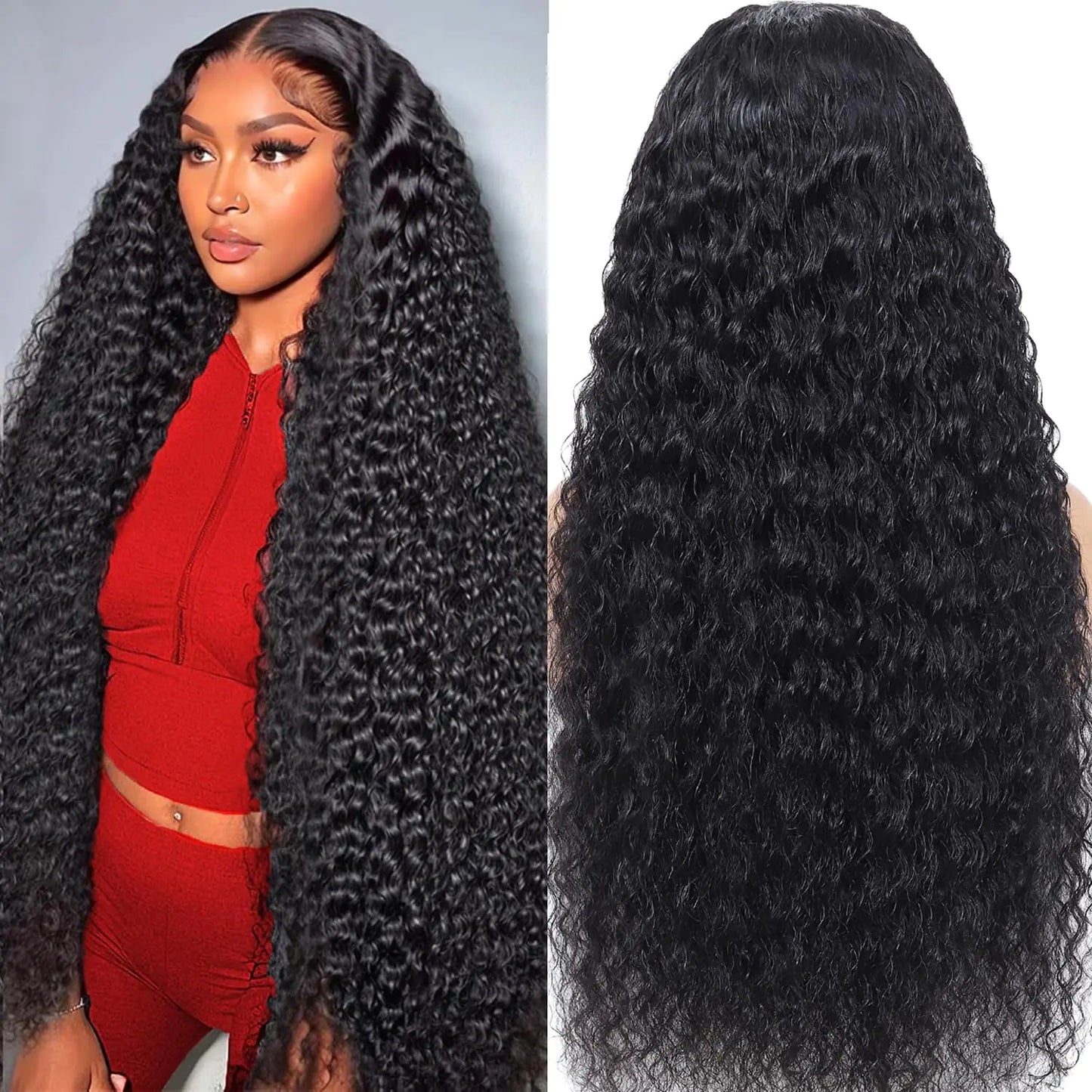 Lala Hair Deep Wave Lace Front Wigs Human Hair 13x6 Lace Front Wigs Human Hair Deep Curly Human Hair Wig HD lace Frontal Wigs for Black Women Pre Plucked with Baby Hair Natural Color 32 Inch