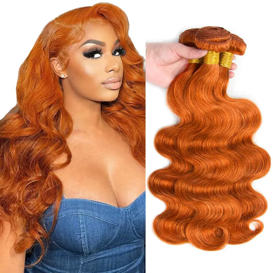 26 26 26 inch #350 Bundles Human Hair Ginger Body Wave Bundles Ginger Human Hair Bundles Grade 8A Remy Ginger Orange Bundles Human Hair Extensions