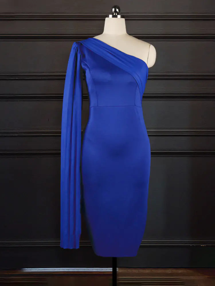 Elegant One Shoulder Plus Size Party Dress for Women