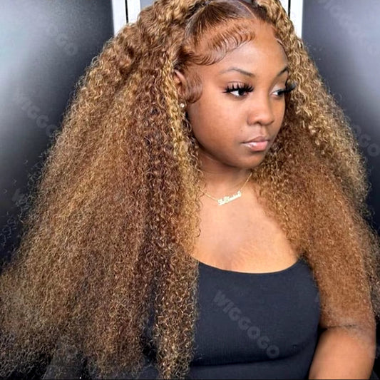 Lala Hair Highlight Blonde Lace Front Wig Human Hair 13X4 13X6 Hd Lace Frontal Wig Ombre Deep Wave Curly Lace Front Human Hair Wig