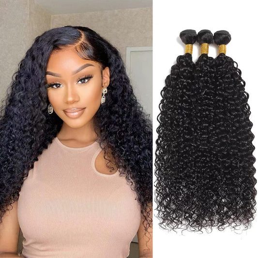 Lala Hair Water Wave Bundles Human Hair 100% Unprocessed Hair Bundles(24 26 28 Inch) Brazilian Virgin Human Hair 3 Bundles Wet and Wavy Bundles Human Hair for Black Women Natural Color