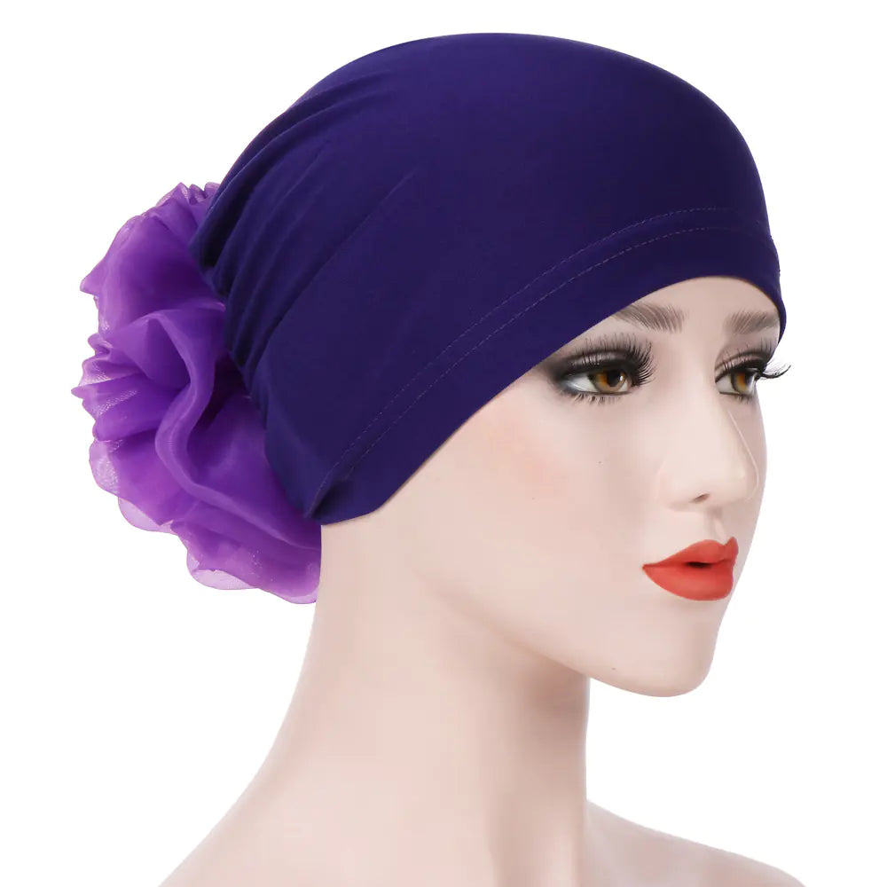 Women's Floral Elastic Bandana Headscarf Hat
