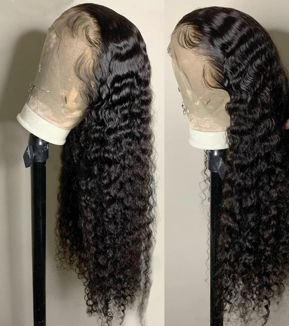 Lala Hair Go Glueless Wig for Beginners Wigs Glueless Wigs Human Hair Pre Plucked Deep Wave Lace Front Wigs Human Hair Upgraded No Glue 4X4 Closure Wigs Human Hair for Women with Baby Hair 20 Inch