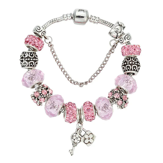 Beaded Bracelet with Key Pendant